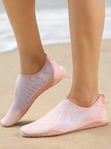 女士雙色一腳蹬水襪運動戶外織物涉水鞋,彩色彈性運動涉水鞋帶襪子設計 - 彩色 - 查看 5