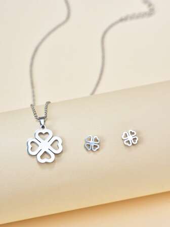 3 piezas/set Set joya trébol de cuatro hojas