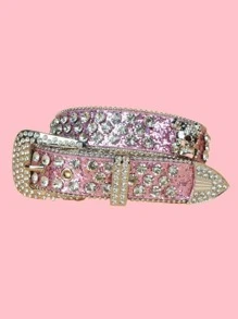 1 pieza Cinturón de mujer con decoración de rhinestones, para Halloween - Rosa - Ver 4