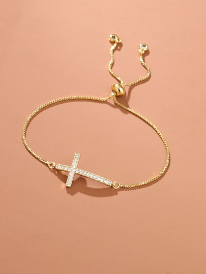 Rhinestone Cross Decor Bracelet