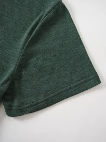SHEIN Essnce Mountain And Slogan Graphic Tee - Dark Green - View 3