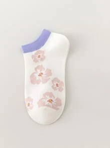 2 đôi vớ mắt cá chân họa tiết hoa - Nhiều màu - Xem 5