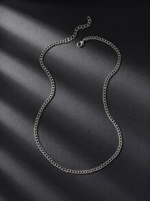 1 pièce Collier À Chaîne Pour Homme Simple Métallique Adapté Pour Port Quotidien