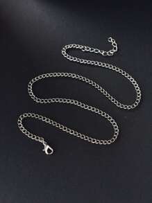 1 pièce Collier À Chaîne Pour Homme Simple Métallique Adapté Pour Port Quotidien
