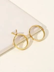 2pcs/set Couple Rhinestone Decor Ring - Yellow Gold - View 2