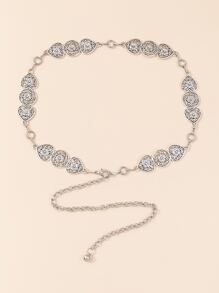 Cinturón de cadena con diseño redondo - Plateado - Ver 1