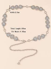 Cinturón de cadena con diseño redondo - Plateado - Ver 3