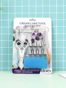 15入組/套不銹鋼裱花嘴和糕點裱花嘴套件適用於烘烤 - 彩色 - 查看 2