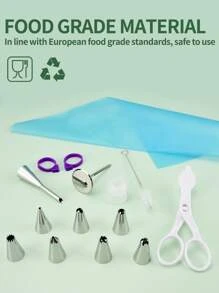 15入組/套不銹鋼裱花嘴和糕點裱花嘴套件適用於烘烤 - 彩色 - 查看 8