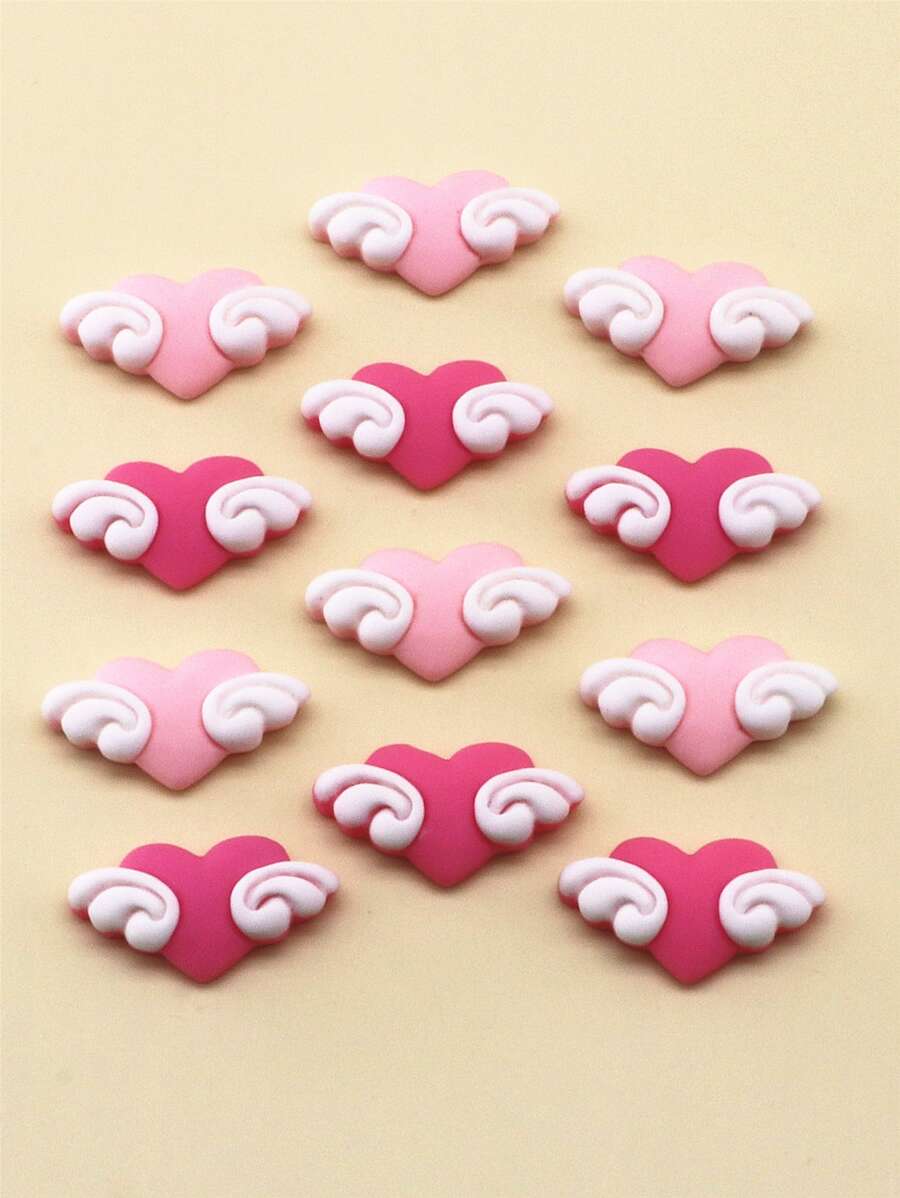 12 piezas Accesorio de pelo con corazón DIY - Multicolor - Ver 1