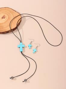 3 piezas Set joya decoración cruzada - Verde - Ver 1