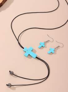 3 piezas Set joya decoración cruzada - Verde - Ver 2