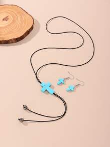 3 piezas Set joya decoración cruzada - Verde - Ver 3