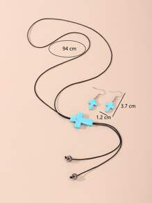 3 piezas Set joya decoración cruzada - Verde - Ver 4