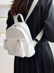 迷你衍縫鏈條裝飾經典背包