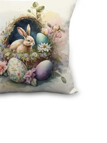 1 Thỏ Phục Sinh & Trứng In Đệm Không Chất Độn, hoạt Hình Hoa & Trứng In Hình Trang Trí Đệm Vuông Cho Ghế Sofa, Giường - Nhiều màu - Xem 5