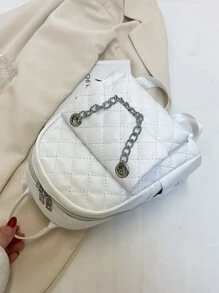 迷你衍縫鏈條裝飾經典背包