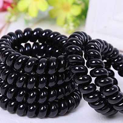 6pcs Solid Coil Wire Hair Tie