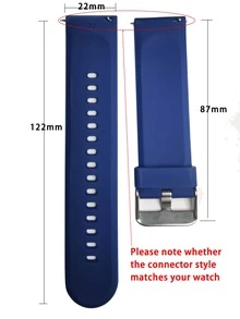 Solid Silicone Watchband - Blue - View 3