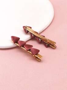 2pcs Triangle Decor Alligator Hair Clip - Redwood - View 2