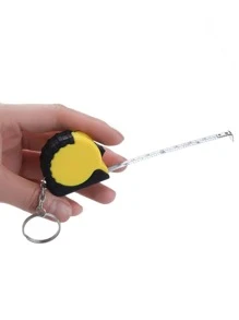 Men Mini Tape Measure Charm Keychain Casual Gift Souvenir - Yellow - View 2
