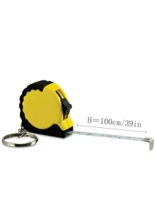 Men Mini Tape Measure Charm Keychain Casual Gift Souvenir - Yellow - View 3