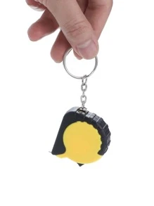 Men Mini Tape Measure Charm Keychain Casual Gift Souvenir - Yellow - View 4