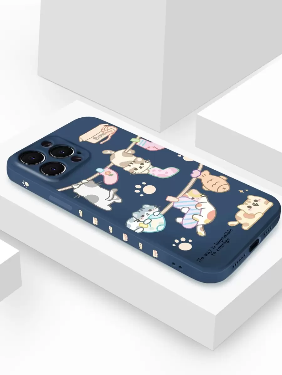 卡通貓手機殼 - 彩色 - 查看 1