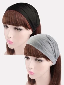 2件套多功能弹力发带，女士发箍，秋冬季发带，女士度假装扮发饰，优雅围巾，女士头巾，柔软头巾