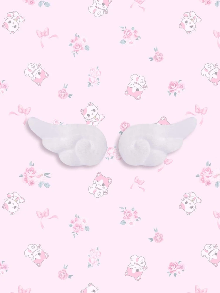 ROMWE 2pcs Wing Decor Hair Clip Cute Valentines Claw Clips Hair Claws Hair Barrettes - Pink - View 1