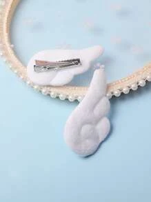 ROMWE 2pcs Wing Decor Hair Clip Cute Valentines Claw Clips Hair Claws Hair Barrettes