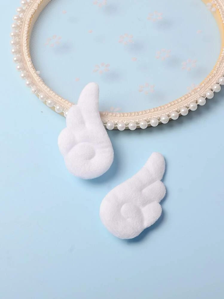 ROMWE 2pcs Wing Decor Hair Clip Cute Valentines Claw Clips Hair Claws Hair Barrettes - Pink - View 3