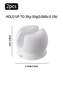 2pcs/set Punch-free PVC Wall Mounted Toothbrush Storage Rack, Minimalist Wall Mounted Toothbrush Holder For Bathroom - White - View 5