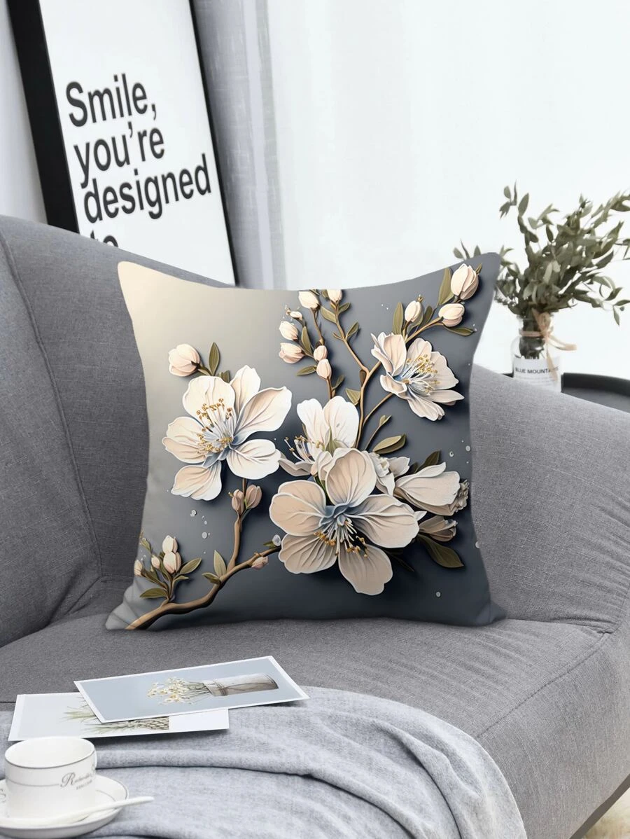 1入組印花裝飾抱枕套不附帶枕芯現代編織織物靠墊套裝飾 - 彩色 - 查看 1