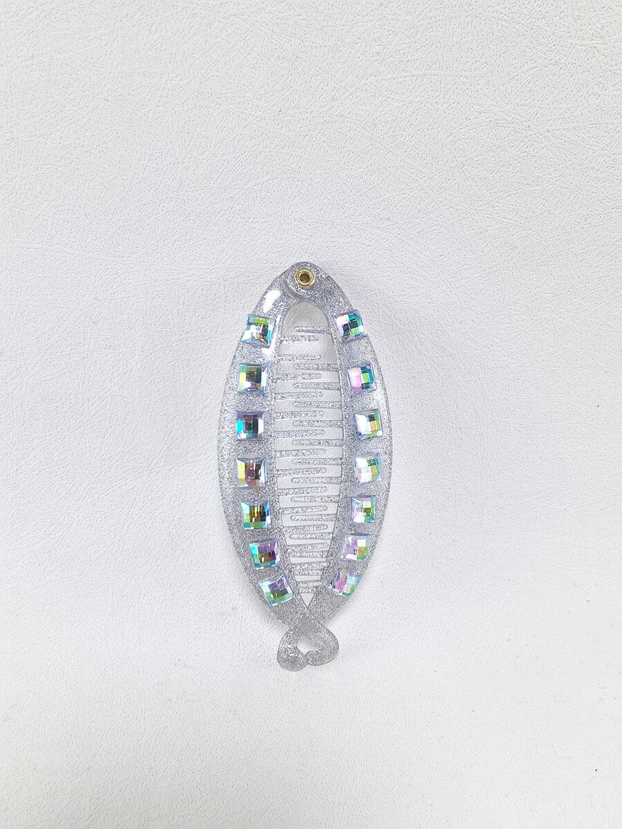 Clip de banana para el pelo con diseño de diamante de imitación hueso de pescado - Multicolor - Ver 1