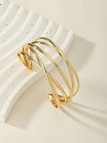 1pc Unisex Vintage Style Hollow Multi-Layer Silver-Tone Bracelet, Gift For Casual, Party Or Vacation Use