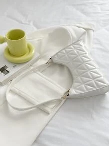 衍縫細節法棍包 - 白色 - 查看 2