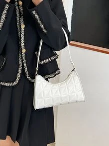 衍縫細節法棍包 - 白色 - 查看 5