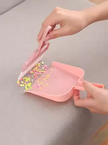 2pcs/set Plastic Mini Broom With Dustpan, Pink Garbage Cleaning Tool For Home - Pink - View 7