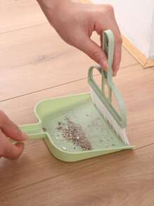 2pcs/set Plastic Mini Broom With Dustpan, Pink Garbage Cleaning Tool For Home - Pink - View 4