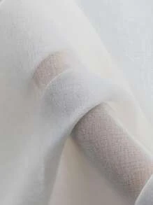 1入組白色薄透面極簡窗簾 - 白色 - 查看 6