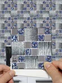 6片馬賽克圖案防水自粘裝飾貼紙 - 彩色 - 查看 1