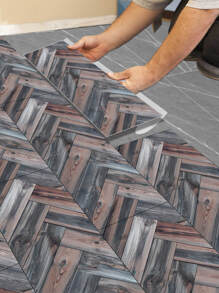 2 piezas Palo PVC piso clásico con patrón de madera impermeable autoadhesivo piso azulejo para casa - Multicolor - Ver 1