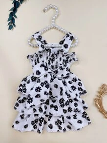 1 váy in hoa cho thú cưng - Đen và trắng - Xem 3