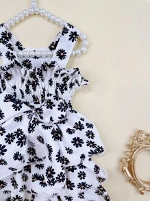 1 váy in hoa cho thú cưng - Đen và trắng - Xem 5