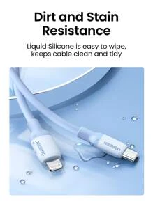 UGREEN PD20W Schnellladekabel kompatibel mit iPhone 14 13 12 Pro Max, MFi-zertifiziertes Lightning-Kabel, Geschenk für Freundin, weiches, farbiges Silikonkabel, Nan Schnellladung, MFi-zertifiziert