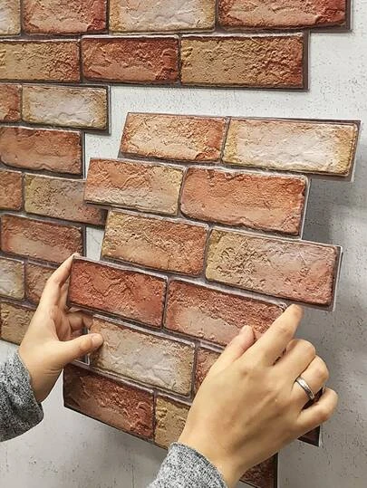 1入組PVC牆紙創意磚圖案家用牆面膠卷