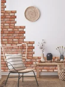 1pc PVC Wall Paper, Creative Brick Pattern Wall Adhesive Roll For Home - Multicolor - View 3