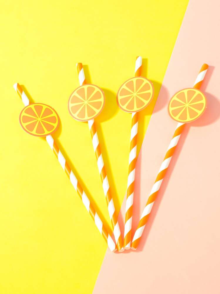 4入組/套可愛水果裝飾一次性廚具適用於派對 - 彩色 - 查看 4