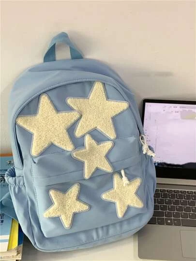 Star Decor 经典背包书包，适合毕业生、少女、大一、大二、大三和大四学生、大学和高中，非常适合户外、旅行和返校书包，便携、轻便、大容量、多功能学校用品、学校背包，高中、初中、工作、户外、运动、购物，适合大学生、少女、在校学生、青少年，可爱、卡哇伊、时尚
